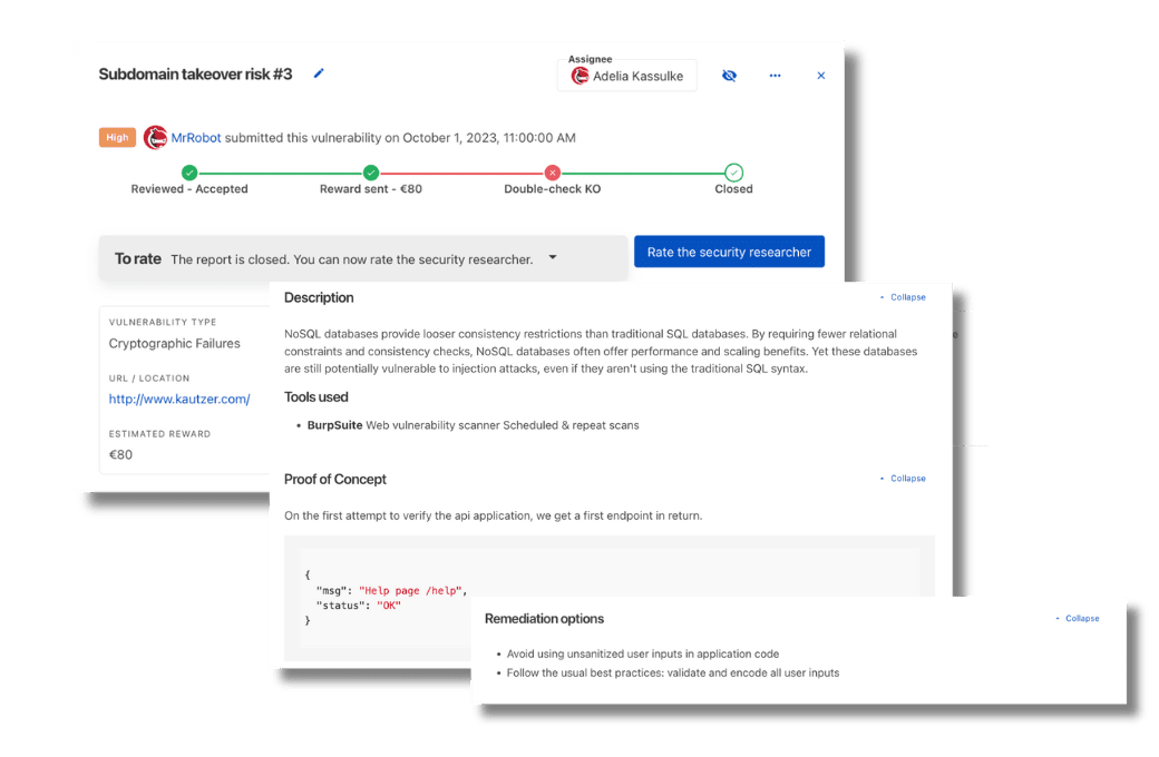 Yogosha Platform Feature - Get fully documented vulnerability reports